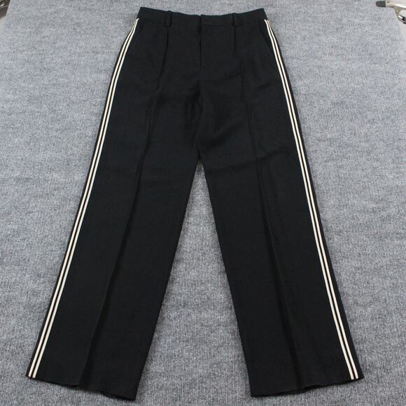 Chloe Pants Women 6 Racer Leg Stripes Straight Leg Trousers Work Business Black - Picture 1 of 12
